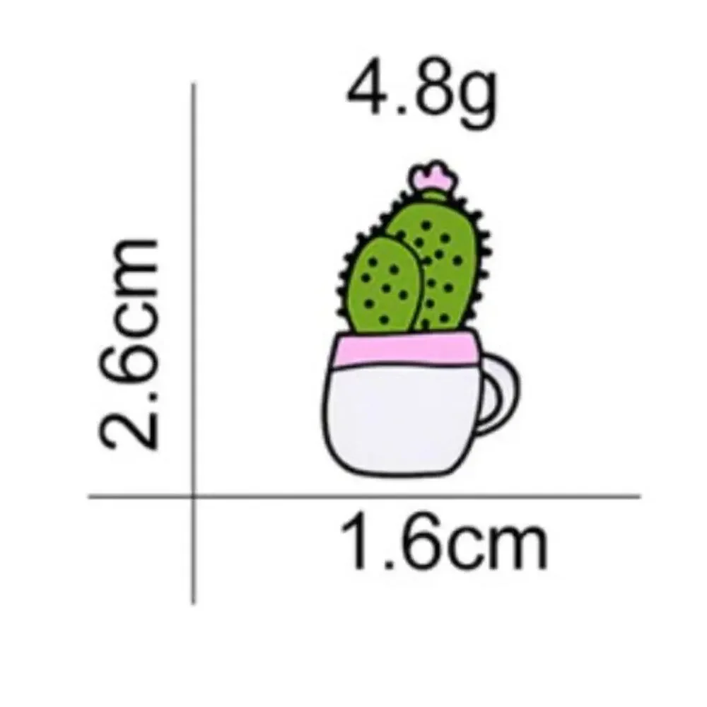 Cactus in Coffee or Tea Cup Pin Brooch